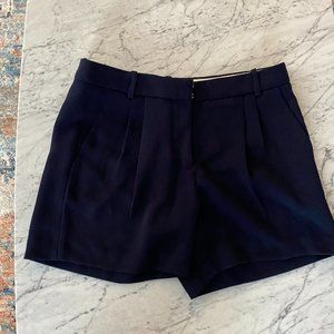 NWT J Crew Pleated Crepe Shorts, Navy
